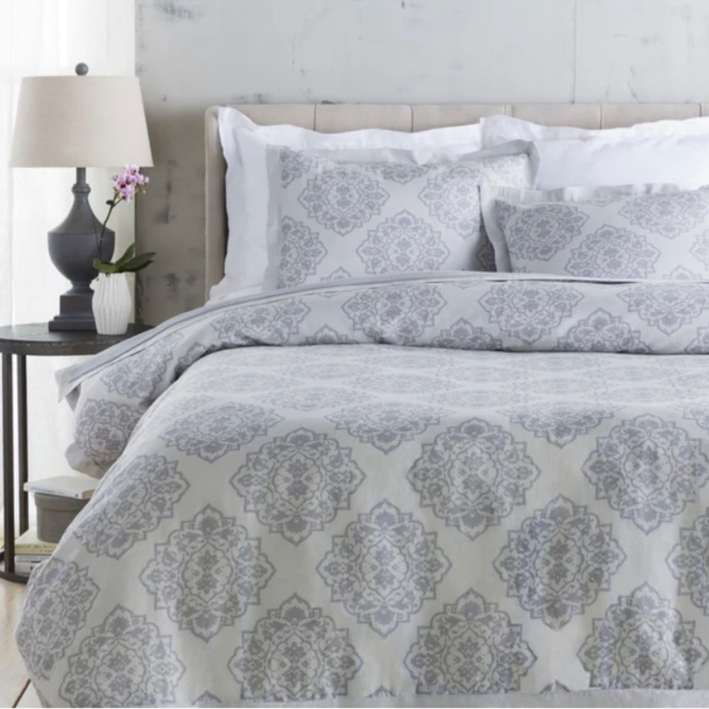 Anniston Demask Linen Cotton Duvet Set NWT